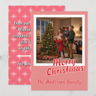 Personalise Photo Script Merry Christmas Holiday  Card