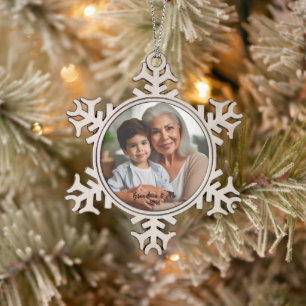 Personalise Photo Snowflake Framed Ornament