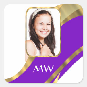 Personalise photo template square sticker