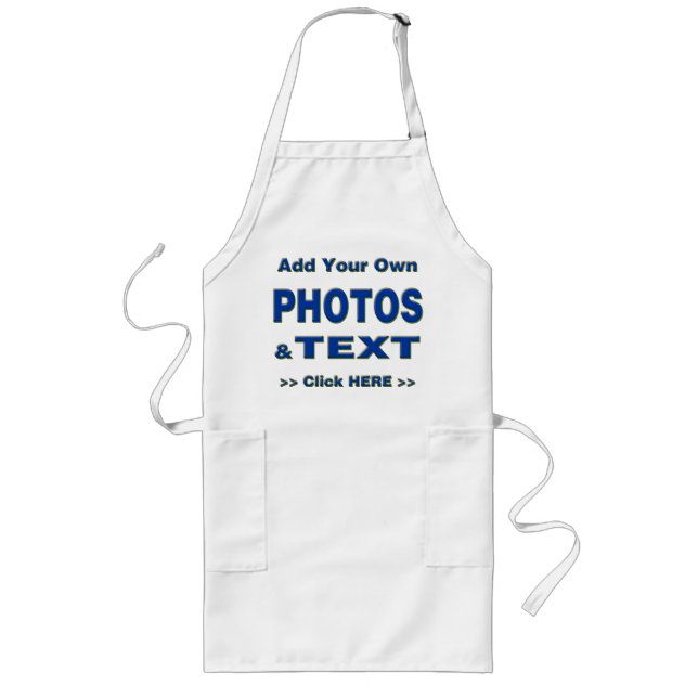 personalise photos text add images customise make long apron (Front)