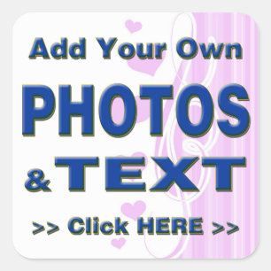 personalise photos text add images customise make square sticker