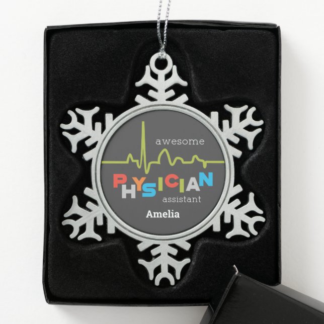 Personalise, Physician Assistant Week Awesome Snowflake Pewter Christmas Ornament (Box)