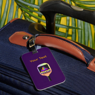 Personalise Pickelball Logo Purple Luggage Tag