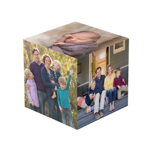 Personalise Picture Holder Special Occasions Photo Cube (Front Angled)