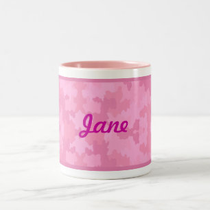 Personalise Pink Camouflage Mug