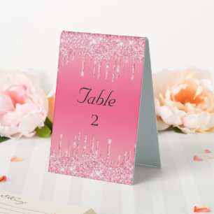 Personalise Pink Dripping Glitter Wedding 