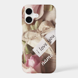 Personalise Pink Roses with Heart Design