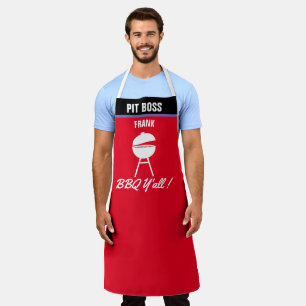 Personalise Pit Boss Funny BBQ Y'all Grill Chef  Apron