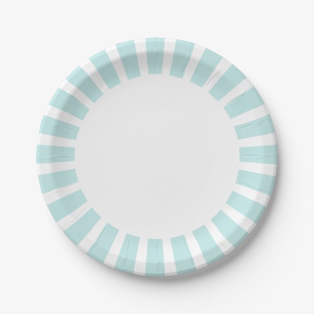 Personalise plate Aqua Blue stripes (Front)