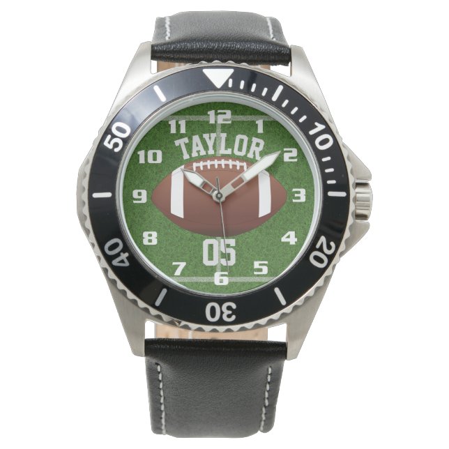 Personalise player Name and Number Cool Football Watch (Front)