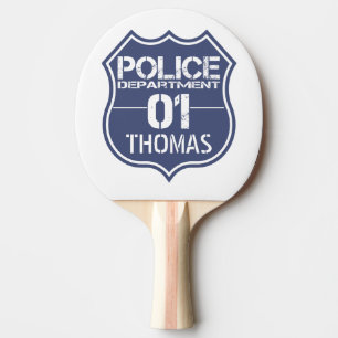 Personalise Police Department Shield 01 - Any Name Ping Pong Paddle