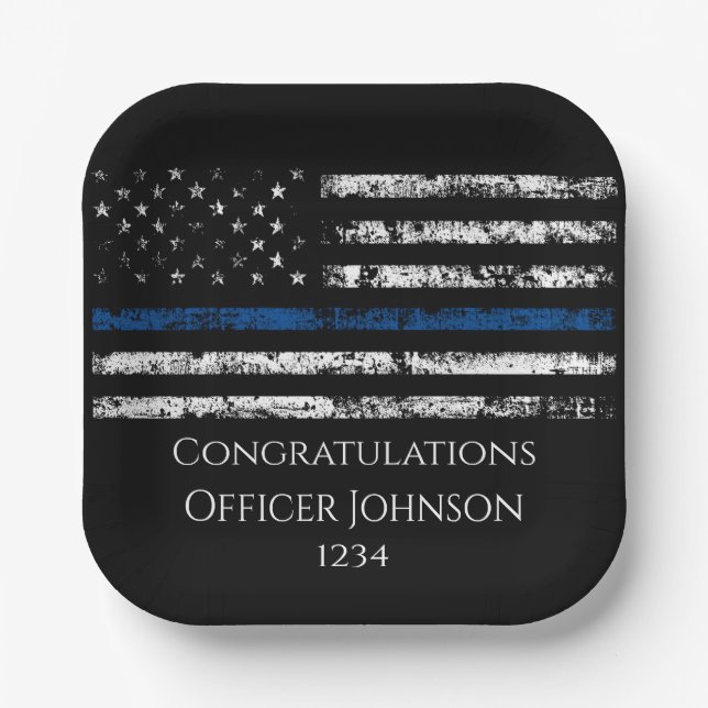 Personalise police officer gift  paper plate (Front)