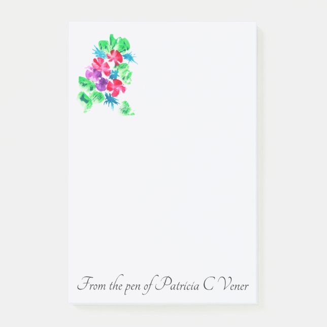 Personalise Pretty Floral Post-It Notes (Vertical) (Front)