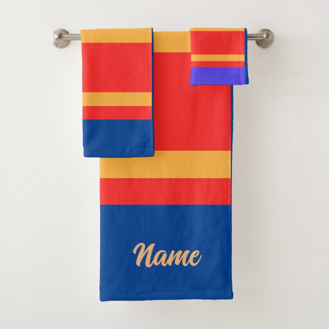 Personalise Primary Colours For Kids  Bath Towel Set (Insitu)