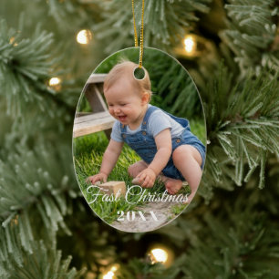 personalise professional Christmas Ceramic Oval Ornament