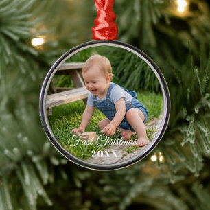 personalise professional Templet Premium Round Metal Ornament