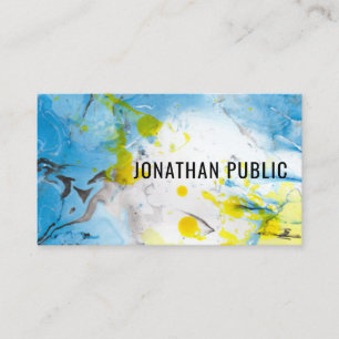 Personalise Professional Trendy Blue Yellow Modern Business Card