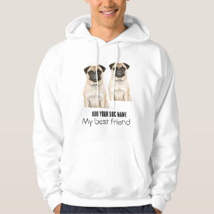 Personalise pug dogs hoodie