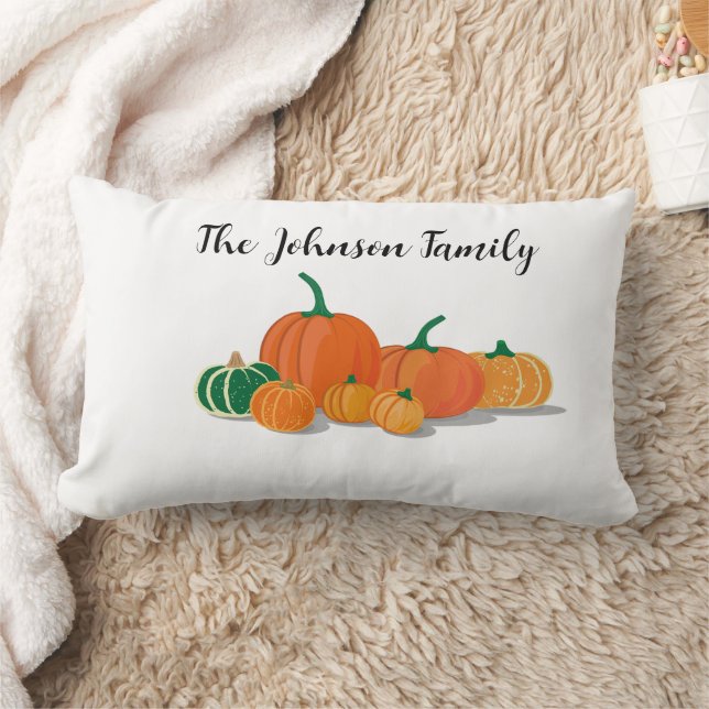 Personalise Pumpkin Patch Hallowen Lumbar Cushion (Blanket)
