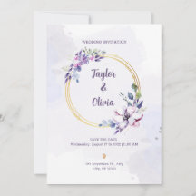 Personalise Purple and White Minimalist Wedding