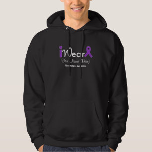Personalise Purple Ribbon Fibromyalgia Hoodie