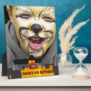 Personalise Race Car 4th Birthday Party Display Plaque