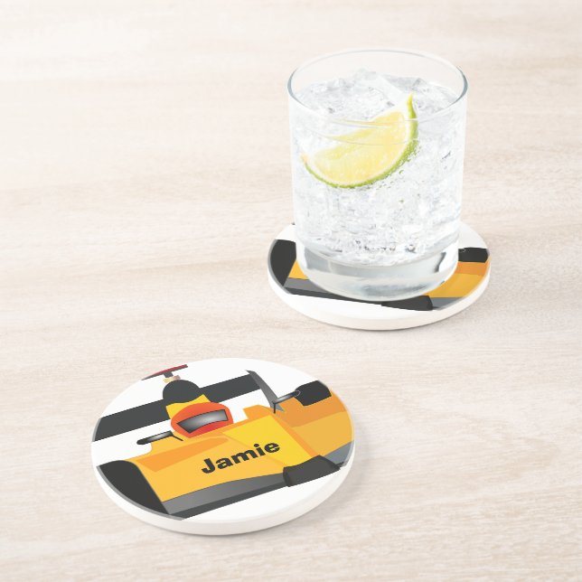 Personalise Race Car Birthday Party Gifts Coaster (Side)