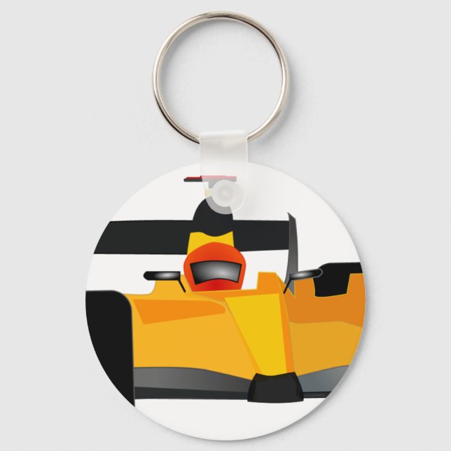 Personalise Race Car Birthday Party Gifts Key Ring (Front)