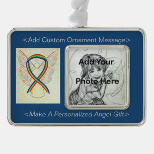 Personalise Rainbow Awareness Angel Ornament