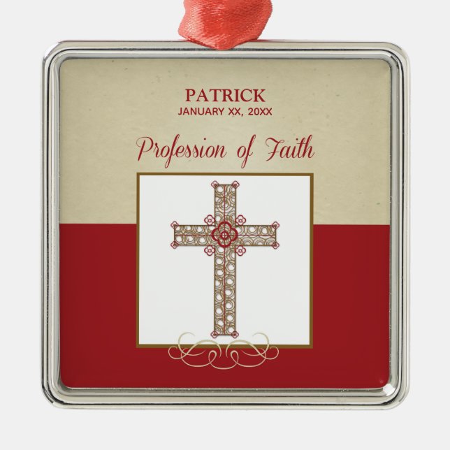Personalise, RCIA Blessings on Profession of Faith Metal Ornament (Front)