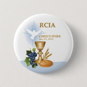 Personalise, RCIA Congrats Catholic Sacrament 6 Cm Round Badge