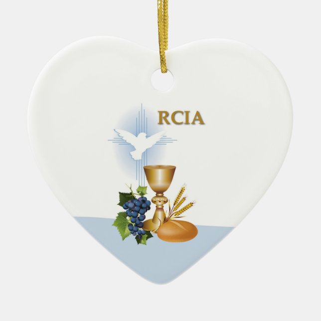 Personalise, RCIA Congrats Catholic Sacrament Ceramic Ornament (Front)