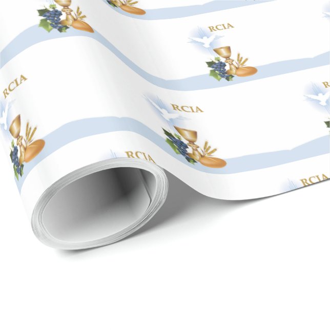 Personalise, RCIA Congrats Catholic Sacrament Wrapping Paper (Roll Corner)