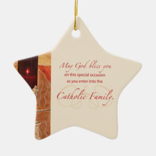 Personalise, RCIA Congratulations, Catholic, Red Ceramic Tree Decoration