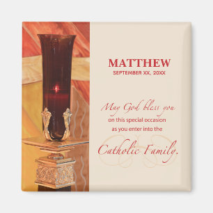 Personalise, RCIA Congratulations, Catholic, Red Magnet