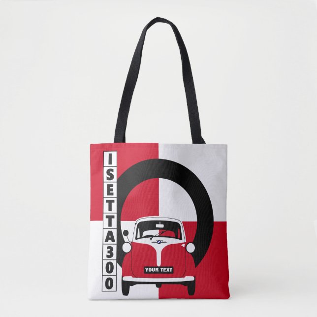 Personalise Red Isetta Bubble Micro car tote Bag (Front)