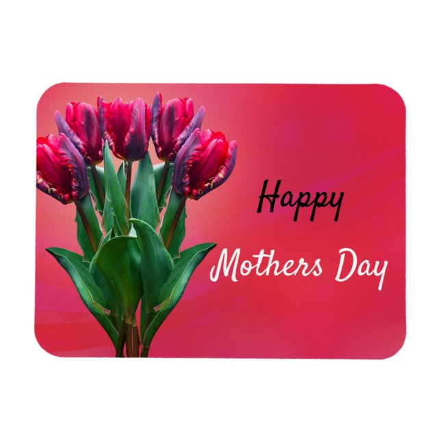 Personalise Red Mothers Day Design Magnet (Horizontal)