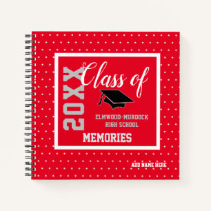 Personalise Red Senior Class 2021 High School Book