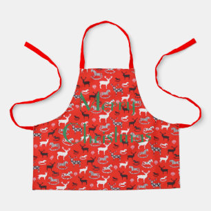 Personalise REINDEER DEER ROCKING HORSE Xmas Apron