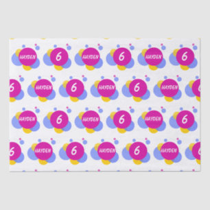 Personalise Repeat Name and Age Kids Tissue Paper