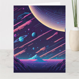 Personalise - Retro Space Scene Card
