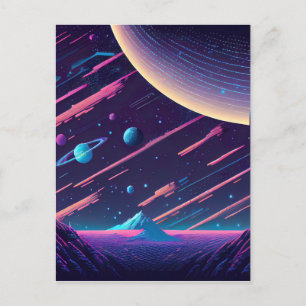 Personalise - Retro Space Scene Postcard