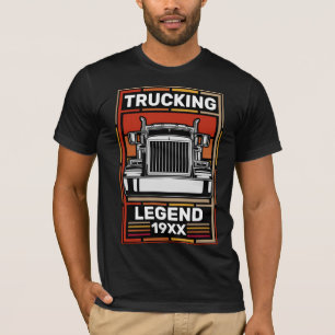Personalise Retro Trucker Legend Semi Truck Driver T-Shirt