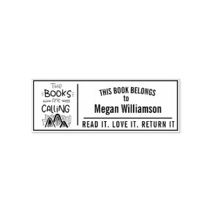 Personalise Return Book Library Rubber Stamp