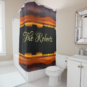 Personalise Rooftop View of a Serbian Sunset  Shower Curtain