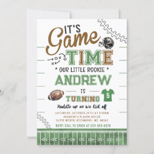 Personalise Rookie Sport Football Birthday Invitation