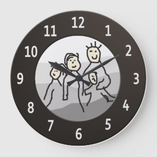 Personalise Round Black Framed Custom Photo Large Clock