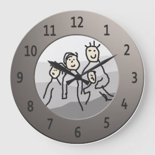 Personalise Round Silver Framed Photo Large Clock