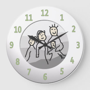 Personalise Round White Framed Photo Large Clock