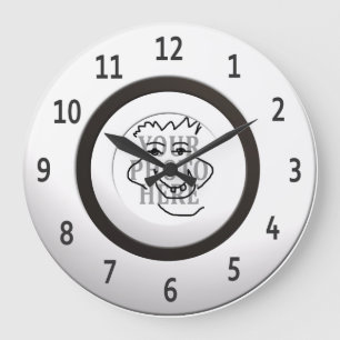 Personalise Round White Framed Photo Large Clock